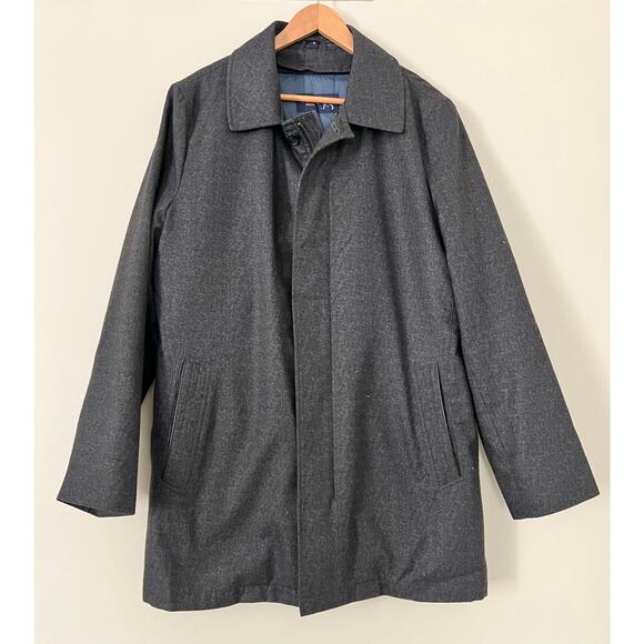 Hart Schaffner Marx Men's Jacket Coat S Overcoat Removable Liner Leather Trim - Picture 1 of 11